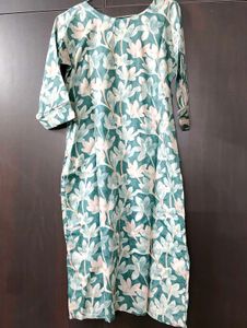 Green Floral Print Kurta