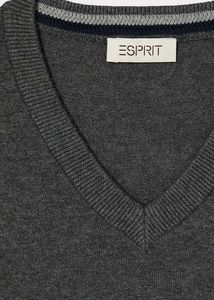 Esprit Men's Dark Grey Crew Neck Sweater