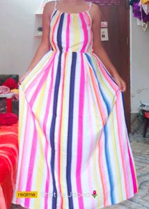 Colorful Striped Maxi Dress