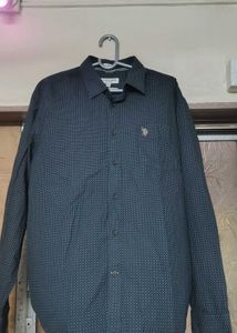 Us Polo Assn Dark Blue Patterned Shirt.