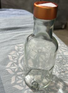 Clear Glass Bottle with Orange Cap(4 bottles)