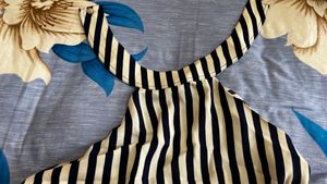 Striped Sleeveless Halter Neck Top
