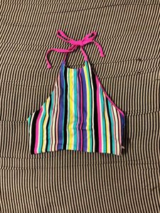 Striped Halter Bikini Top