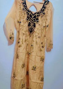 Golden Kurta With Dupatta PARTY WEAR