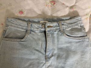 Light Wash Denim Mini Skirt