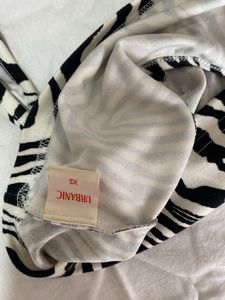 Zebra Print Halter Neck Crop Top