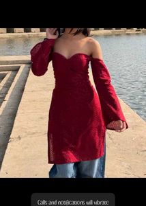 Stunning Red Sequin Kurta Top