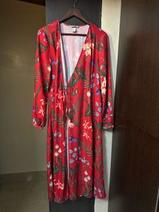 Vibrant Floral Wrap Dress