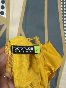 Yellow Lace Trim Cami Top