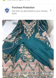 Embellished Teal Kurta Set with Dupatta