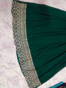 Elegant Green Embroidered Ethnic Gown