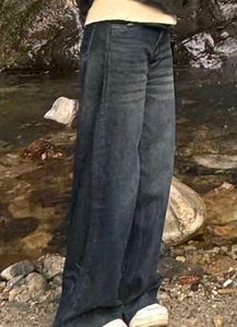 Wide Leg Blue Denim Jeans
