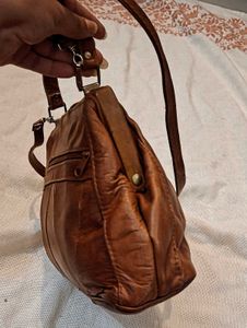 Vintage Brown Leather Handbag