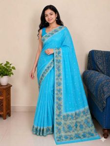 Pure cotton soft saree with blouse