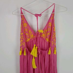 Pink Tassel Maxi Dress