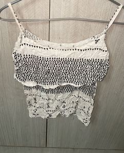 Cute White Patterned Top
