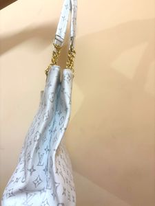 Stylish White Monogram Hobo Bag