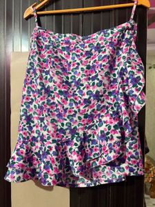 Floral Print Mini Skirt