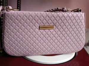 Chic Quilted Lavender Clutch Bag