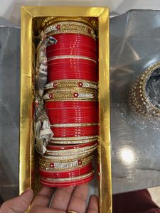 Red Chura Bangles Set