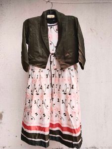 Elegant Floral Dress with Jacket for kids Girls