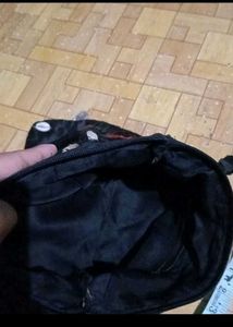 Embroidered Black Shoulder Bag