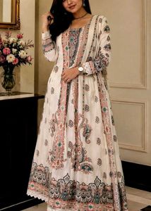 Elegant Printed Anarkali SuitSet with Duppatta