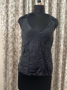 Sleek Dark Grey V-Neck Tank Top