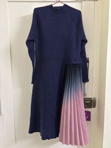 Navy blue Dress with gradient colours of purple