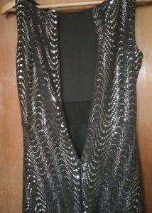 MISS POEM Brand New Sparkling sequin midi dress
