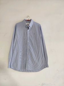 Blue Striped Button-Down Shirt