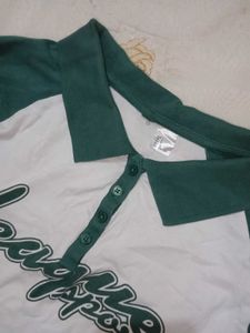 League Sports Crop Polo Top