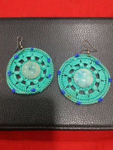 Boho Crochet Earrings with Gemstones