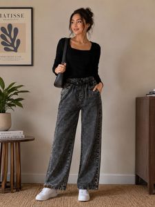Acid Wash Denim Jeans