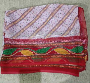 White and Red saree