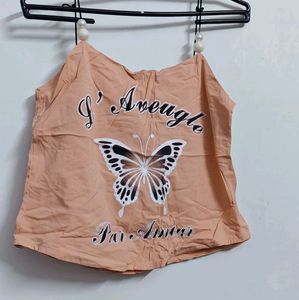 3 piece Cute Peach Butterfly Cami