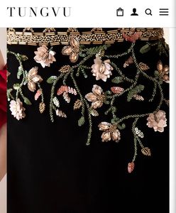 Stunning Red &amp; Black Embellished Gown
