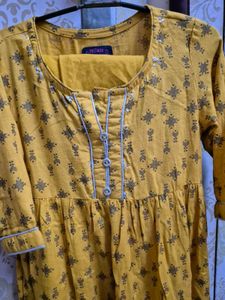 Cute Yellow Girls Kurta Set