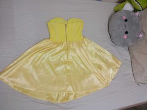 Chic Yellow Strapless Cocktail Dress