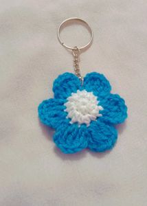 Crocheted Flower Keychains - Set of 3