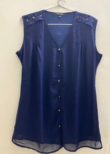 Elegant Navy Blue Sleeveless Top