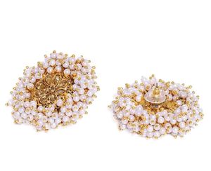 Exquisite Pearl &amp; Gold Dangle Earrings