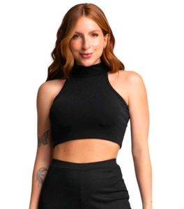 Stylish Black Halter Neck Crop Top