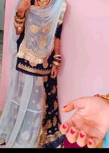 Exquisite Blue Rajputi poshak.