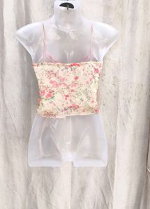 23V. Sheer floral Y2K top
