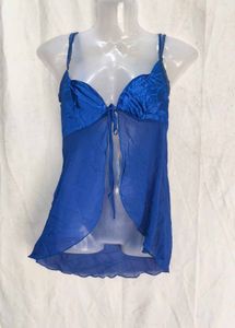 I. Sheer Royal Blue Lingerie Camisole