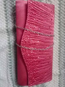 Pink Beaded Clutch