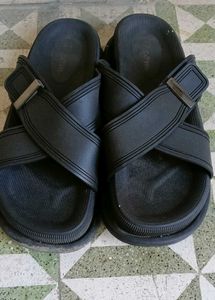 Black Cross Strap Sandals