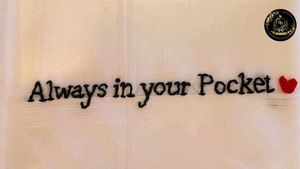 Customise Name and any words Embroidery Handkerchi