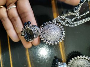 Oxidized Silver Indian Jewelry Set